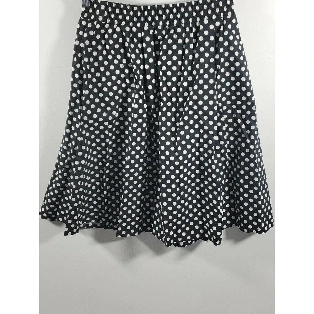 Cynthia Rowley Women's Full Flared Retro Black & White Polka Dot Skirt Size Med